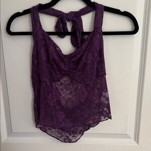 Elegant Purple Lace Women's Chemise